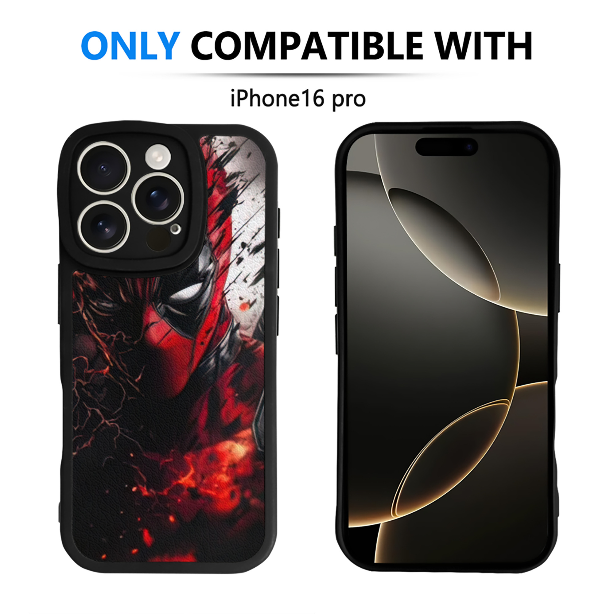 （画像用） Deadpool デッドプール 【iPhone 16シリーズ対応】シリコンスマホケース（レザー調） 材質：シリコン